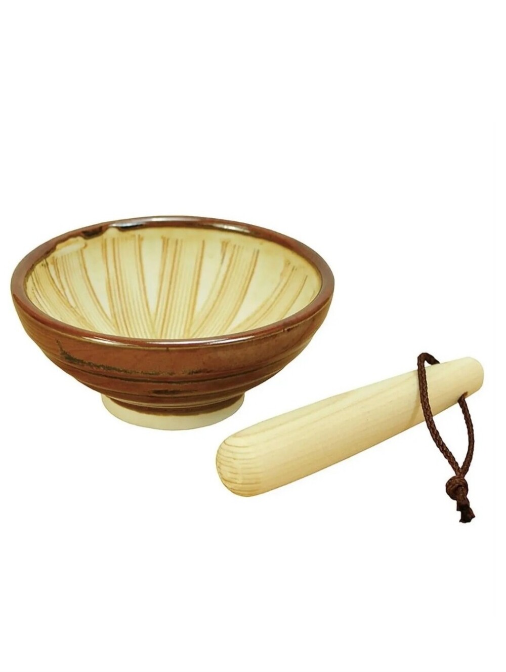 Yamacoh Seto Ware Ceramic Suribachi Mortar 90mm with Wood Pestle